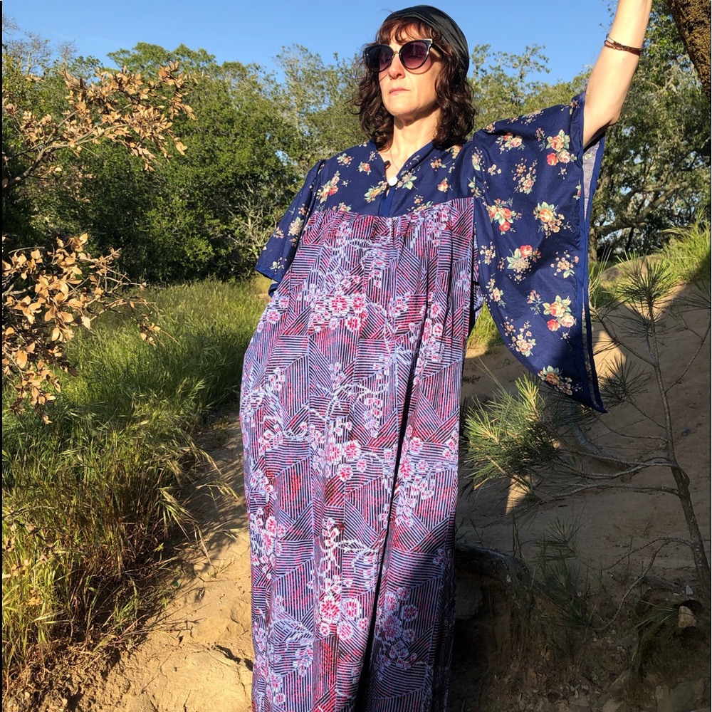 Handmade ooak festival carton maxi dress